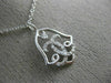 ESTATE .13CT DIAMOND 14K WHITE GOLD 3D CLASSIC OPEN FILIGREE BELL LOVE PENDANT