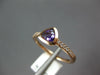 ESTATE .43CT DIAMOND & AAA AMETHYST 14K ROSE GOLD 3D TRILLION CUT BEZEL FUN RING