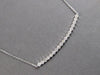 ESTATE .83CT DIAMOND 14KT WHITE GOLD 3D CLASSIC ROUND FILIGREE BAR LOVE NECKLACE