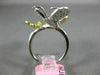 ESTATE LARGE .94CT MULTI COLOR DIAMOND 18K TRI COLOR GOLD 3D BUTTERFLY LOVE RING