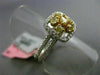 ESTATE WIDE .80CT FANCY DIAMOND 18KT TWO TONE GOLD SQUARE FLOWER FRIENDSHIP RING