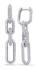 1.19CT DIAMOND 14KT WHITE GOLD 3D MULTI HEXAGON LOVE KNOT FUN HANGING EARRINGS