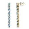 4.34CT AAA AQUAMARINE 18K YELLOW GOLD 3D MULTI SHAPE FUN TENNIS HANGING EARRINGS