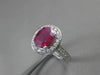 ESTATE 2.30CT DIAMOND & AAA RUBY 14KT WHITE GOLD OVAL HALO ENGAGEMENT RING 19115