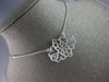 LARGE & LONG .97CT DIAMOND 14KT WHITE GOLD DOUBLE HEART FILIGREE LOVE NECKLACE