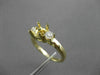ESTATE .37CT DIAMOND 14KT YELLOW GOLD 3 STONE SEMI MOUNT ENGAGEMENT RING #18365