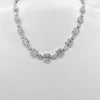 29.99CT DIAMOND 18KT WHITE GOLD ROUND & BAGUETTE MULTI SQUARE ETERNITY NECKLACE