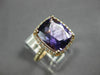 ESTATE 4.0CT DIAMOND & AAA CUSHION CUT AMETHYST 14KT ROSE GOLD 3D HALO FUN RING