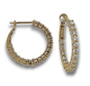 .79CT DIAMOND 14KT YELLOW GOLD 3D ROUND CLASSIC INSIDE OUT HOOP HANGING EARRINGS