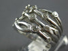 ESTATE LARGE .43CT DIAMOND 14KT WHITE GOLD 3D ETOILE CRISS CROSS FUN RING