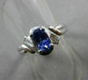 ESTATE WIDE .77CT DIAMOND & AAA TANZANITE 14KT WHITE GOLD ENGAGEMENT RING #15106