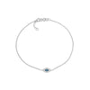 ESTATE CLASSIC 14KT WHITE GOLD 3D LUCKY EVIL EYE ADJUSTABLE FUN BRACELET