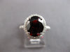 LARGE 3.75CT DIAMOND & AAA RHODOLITE 18K WHITE GOLD OVAL & ROUND ENGAGEMENT RING