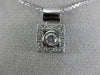 ESTATE WIDE .51CT DIAMOND 14K WHITE GOLD FILIGREE SQUARE SOLITAIRE PENDANT 18693