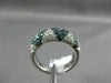 ESTATE 2.29CT WHITE & BLUE DIAMOND 14KT WHITE GOLD CRISS CROSS PAVE WEDDING RING