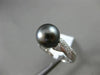 ESTATE .28CT DIAMOND 14KT WHITE GOLD 3D AAA TAHITIAN PEARL CRISS CROSS LOVE RING
