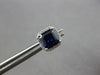 2.49CT DIAMOND & AAA SAPPHIRE 14KT WHITE GOLD EMERALD CUT & ROUND STUD EARRINGS