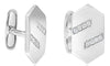 ESTATE .27CT DIAMOND 14KT WHITE GOLD 3D HEXAGON FUN UNISEX CUFFLINKS
