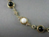 ANTIQUE 41.36CT FILIGREE CIRCLE ONYX & WHITE SAPPHIRE 14KT YELLOW GOLD NECKLACE