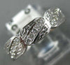 ANTIQUE WIDE .45CT DIAMOND 18K WHITE GOLD FILIGREE ETERNITY SQUARE RING #9416
