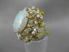 ANTIQUE 3.40CTW DIAMOND FIERY OPAL 14K YELLOW GOLD FILIGREE COCKTAIL RING #2301