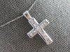 .50CT DIAMOND 14KT WHITE GOLD 3D PRINCESS CHANNEL INVISIBLE CROSS PENDANT #27696