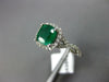 ESTATE 1.16CT DIAMOND & AAA EMERALD 14KT WHITE GOLD CUSHION HALO ENGAGEMENT RING