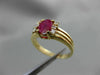 ESTATE 1.07CT DIAMOND & AAA OVAL RUBY 14KT YELLOW GOLD ENGAGEMENT RING #4257