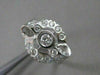 ANTIQUE .40CTW DIAMOND 14K WHITE GOLD FILIGREE BOW CIRCLE COCKTAIL RING #21038