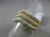 ESTATE LARGE 2.03CT ROUND DIAMOND 18KT TRI COLOR GOLD ' V ' SHAPE MULTI ROW RING