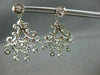 ANTIQUE 2.58CT DIAMOND 14KT WHITE GOLD HANGING FILIGREE CHANDELIER EARING #559