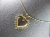 ESTATE .60CT DIAMOND 14KT YELLOW GOLD CLASSIC OPEN HEART LOVE FLOATING PENDANT