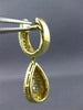 ESTATE .36CT DIAMOND 14KT WHITE & YELLOW GOLD TEAR DROP ROPE HANGING EARRINGS