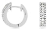 ESTATE 0.65CT DIAMOND 14KT WHITE GOLD CLASSIC 3 ROW CHANNEL HUGGIE HOOP EARRINGS