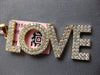 ESTATE EXTRA LARGE 1.21CT DIAMOND 14K ROSE GOLD 2 ROW PAVE LOVE FLOATING PENDANT