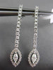 ESTATE .78CT ROUND & MARQUISE DIAMOND 18KT WHITE GOLD HALO HANGING EARRINGS VVS