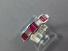 1.08CT DIAMOND & AAA RUBY 18K WHITE GOLD BAGUETTE BEZEL CLASSIC ANNIVERSARY RING