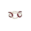 ESTATE .62CT DIAMOND & AAA RUBY 18K WHITE GOLD CIRCLE OF LIFE LOVE KNOT FUN RING