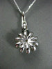 ANTIQUE LARGE .30CT DIAMOND 14K WHITE GOLD 3D SUN FLOWER ETOILE PENDANT #1885