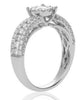 ESTATE .93CT DIAMOND 14KT WHITE GOLD 3D FLOWER CRISS CROSS LOVE KNOT FUN RING