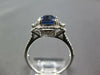 1.45CT DIAMOND & AAA SAPPHIRE 14K WHITE GOLD 3D CUSHION FILIGREE ENGAGEMENT RING
