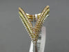 EXTRA LARGE .60CT DIAMOND 18K WHITE YELLOW & ROSE GOLD 3D THREE ROW V SHAPE RING