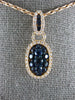 ESTATE 1.44CT DIAMOND 18KT ROSE GOLD 3D OVAL CLUSTER CLASSIC LOVE PENDANT