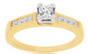 ESTATE .59CT DIAMOND 14K YELLOW GOLD 3D PRINCESS CLASSIC CHANNEL ENGAGEMENT RING