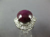 ESTATE EXTRA LARGE 22.50CT DIAMOND & AAA STAR RUBY PLATINUM OVAL BALLERINA RING