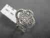 ESTATE LARGE 1.08CT DIAMOND 18KT WHITE GOLD 3D CLUSTER FLORAL FUN COCKTAIL RING