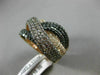 LARGE 3.69CT WHITE BLACK & CHOCOLATE FANCY DIAMOND 14KT ROSE GOLD MULTI ROW RING