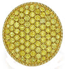LARGE 2.31CT FANCY YELLOW DIAMOND 18KT YELLOW GOLD PAVE CIRCULAR FILIGREE RING
