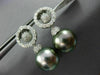 LARGE .91CT DIAMOND & AAA TAHITIAN PEARL 18KT WHITE GOLD CIRCLE OF LIFE EARRINGS