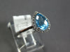 1.17CT DIAMOND & AAA BLUE TOPAZ 14K WHITE GOLD PEAR SHAPE & ROUND HALO LOVE RING